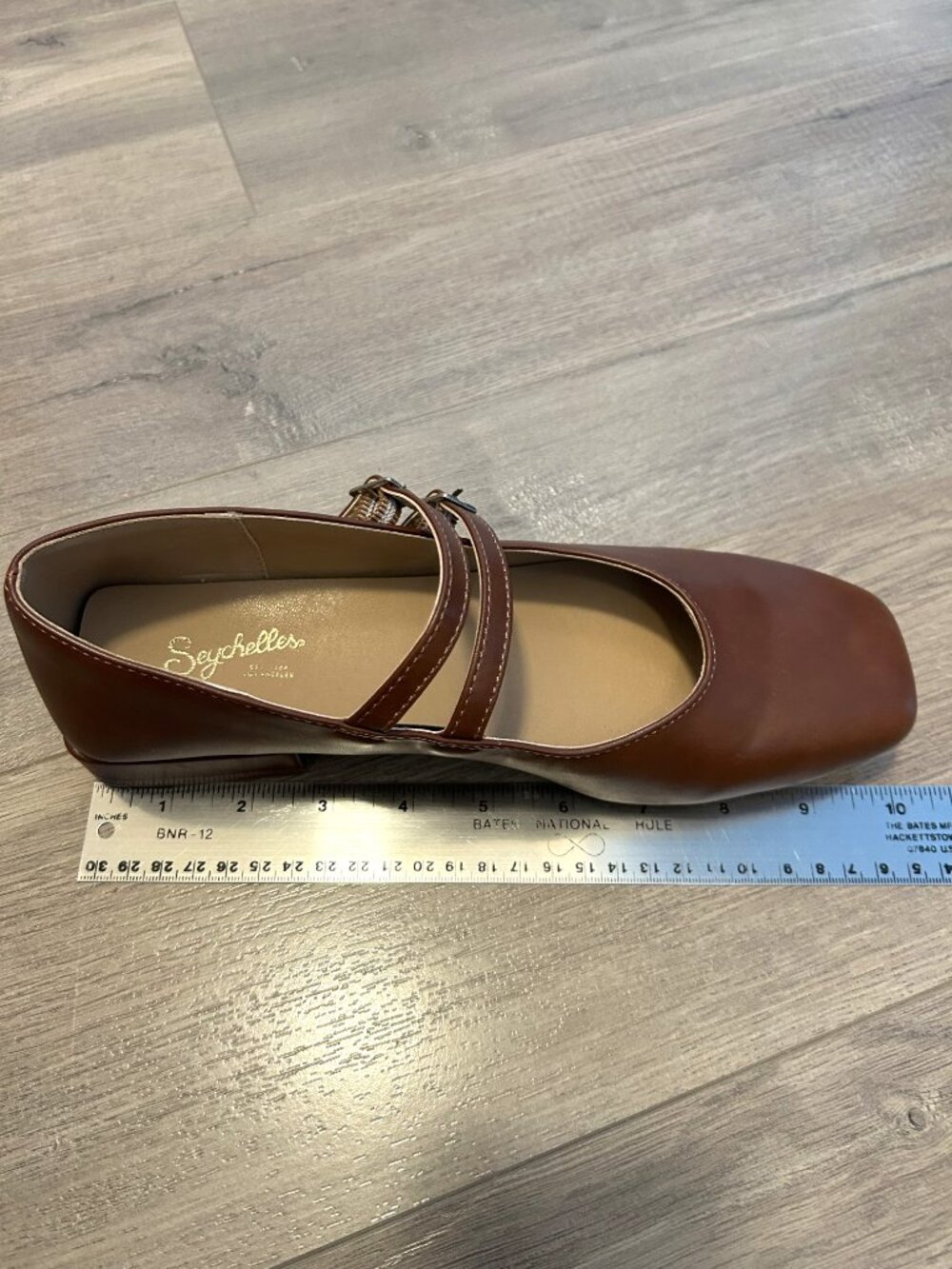 NWOT Seychelles Frannie double-strap brown square-toe Mary Jane flats, size 7.5 - Picture 4 of 4